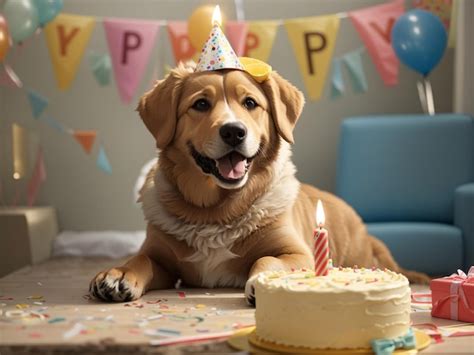 Premium AI Image | happy birthday dog