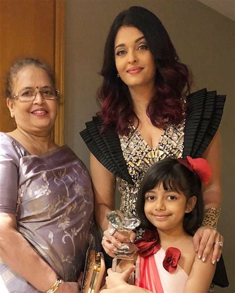 Aishwarya with her mother Vrinda Rai and daughter Aaradhya Bachchan ...