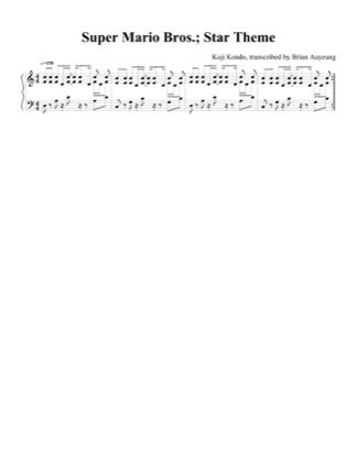 Star Theme - Super Mario Bros Free Piano Sheet Music PDF