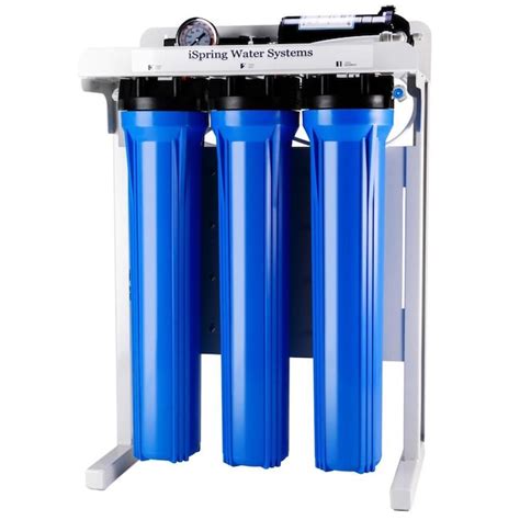 iSpring Commercial Grade Reverse Osmosis Water System with Booster Pump and Oversized Pre RO ...
