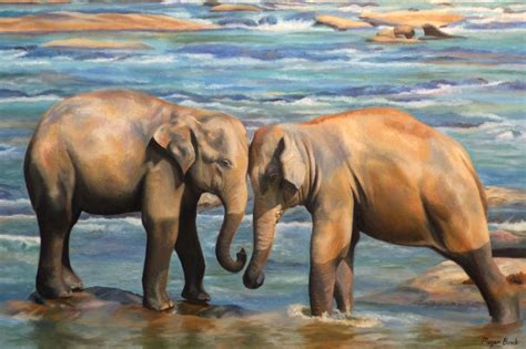 Buy a Custom Made Elephant Original Oil Painting, made to order from Megan Burak Art ...