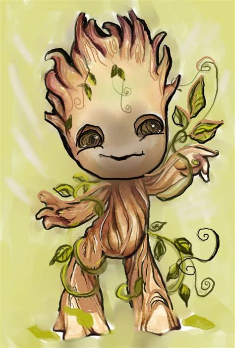 Original: Baby Groot by Miszasta on DevianArt. Reworked digitally for ...