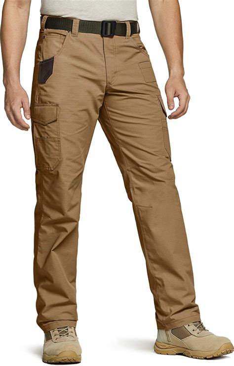 CQR Men's Tactical Hiking Work Trousers, Water Repellent Ripstop Cargo ...