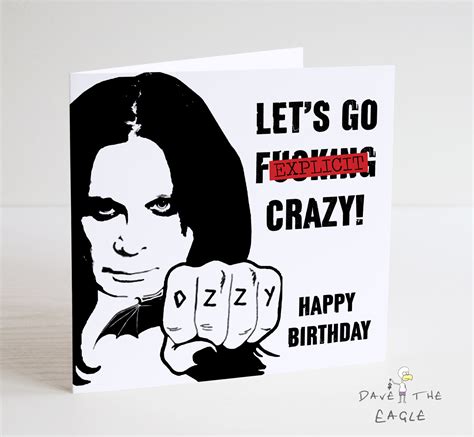 OZZY OSBOURNE Birthday Card Let's Go Fung Crazy | Etsy