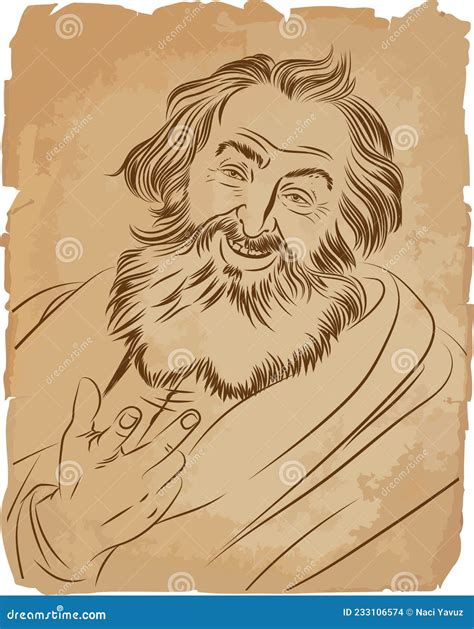 Laughing Democritus Line Art Portrait, Vector Stock Vector - Illustration of line, formulation ...