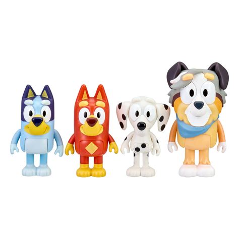 Bluey & Family Figure 4-Pack School: Figures - Bluey, Chloe, Calypso & Rusty - Walmart.com ...