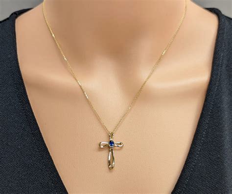 Bethlehem Blue Sapphire Christian Cross Necklace - Cross Jewelers