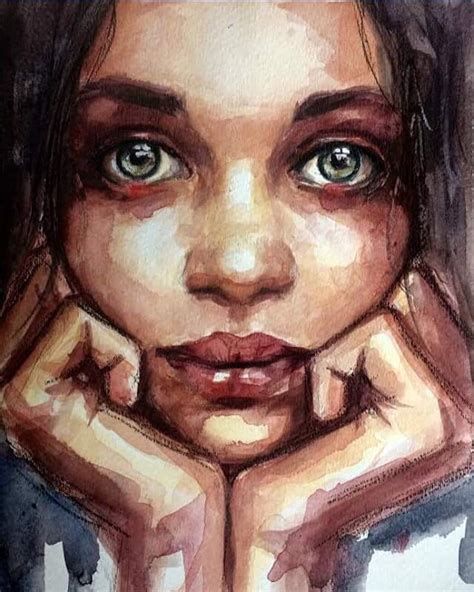 Acrylic portrai, watercolor style painting by Lauren Rudolph | Aquarellmalerei, Malerei ...