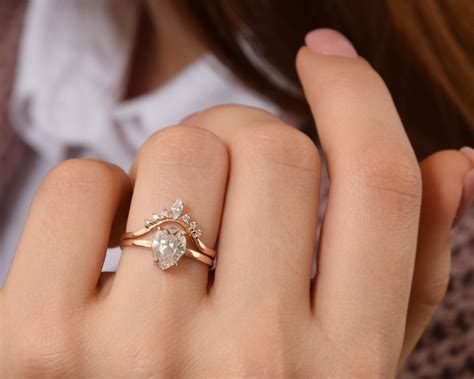 Unique Promise Rings Set for Her Simple & Dainty 14k Rose - Etsy UK