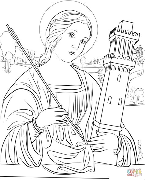 Saint Barbara coloring page | Free Printable Coloring Pages