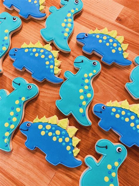 Assorted Royal Icing Dinosaur Cookies Decorated Sugar | Etsy