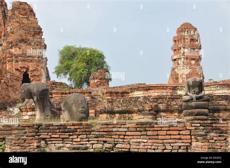 Ruins in the Ayutthaya historical park, Ayutthaya, Thailand Stock Photo ...