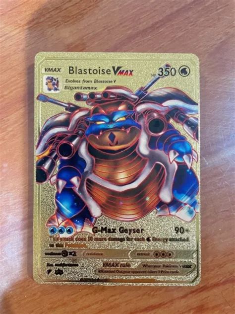 BLASTOISE VMAX GOLD Foil Pokemon Card RARE GX Collection Powerful ...