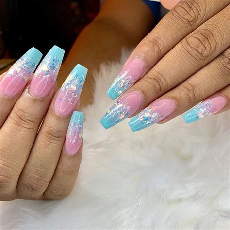 Cute Pink And Blue Nail Designs | Pink blue nails, Blue ombre nails, Blue nail designs