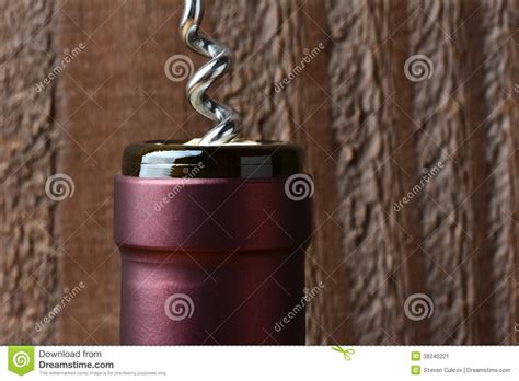 Cork in Wine Bottle stock image. Image of burgundy, bottle - 39240221