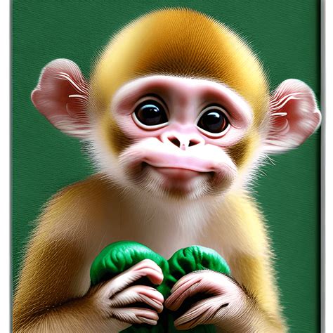 3D Cute and Playful Baby Capuchin Monkey · Creative Fabrica