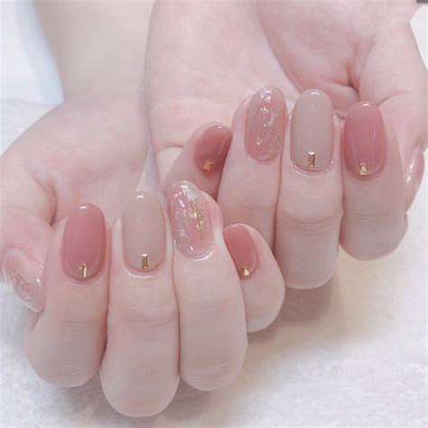 nude nails | Gel nail designs, Korean nail art, Gel nails