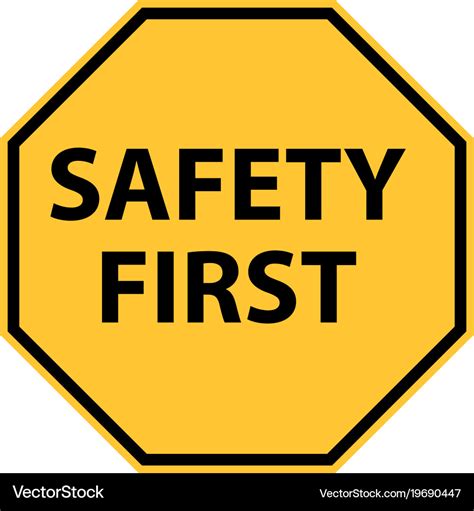 Safety first logo on white background safety Vector Image