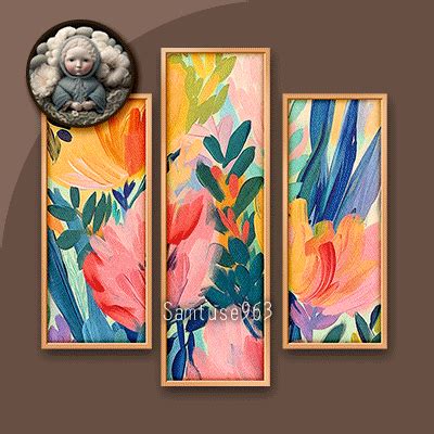 HQ Impressionist Flower Triptych #3 Samtuse963 - The Sims 4 Build / Buy - CurseForge