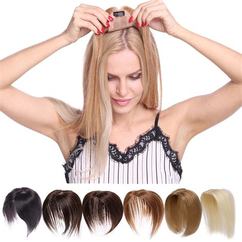 S-noilite Hair Toppers for Women Human Hair 100% Remy One Piece Clip in ...