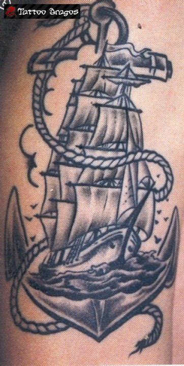 Amazing Pirate Ship & Anchor Tattoo | Tattooshunt.com | รอยสักรูปสมอเรือ, รอยสัก