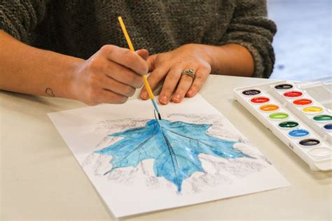 Beautiful Watercolor Leaf Rubbings - New Horizon Academy