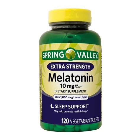 Spring Valley Extra Strength Melatonin Tablets, 10 mg, 120 Ct - Walmart.com - Walmart.com