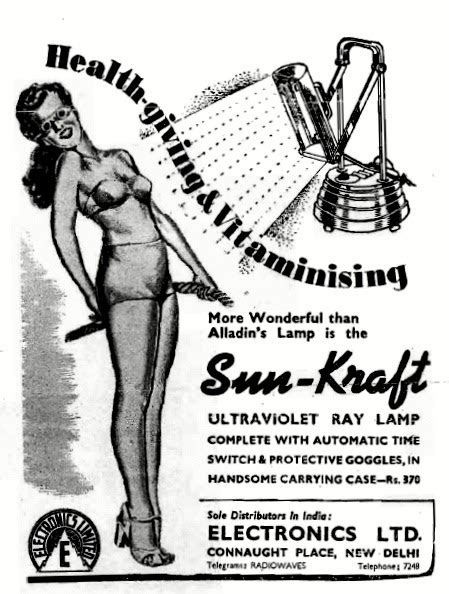 UV Ray Lamp beauty Ad, 1947