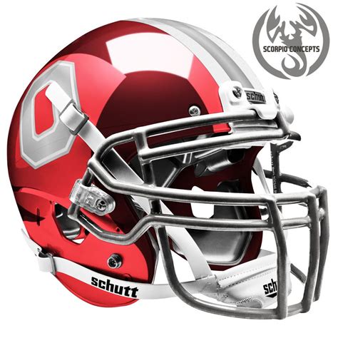 Ohio State Buckeyes "CHROME BLOCK O" Chrome Scarlet Concept Helmet ...