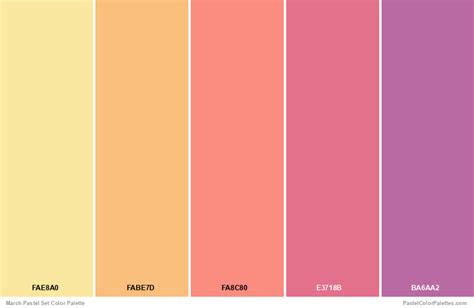 March Pastel Set - Pastel Color Palettes