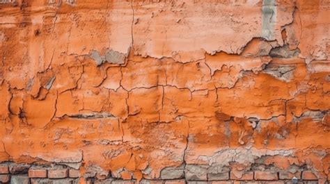 Rustic Exterior Textured Orange Plaster Brick Wall Background ...