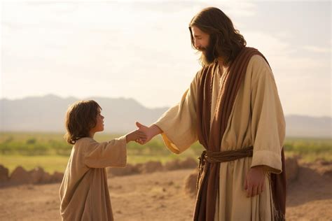 Premium AI Image | Jesus is talking to a little boy. Jesus and children. AI generation