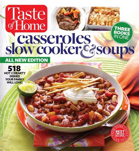 Taste of Home Casseroles, Slow Cooker&Soups: 536 H | Bookseller USA