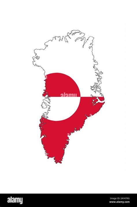 greenland flag map Stock Photo - Alamy