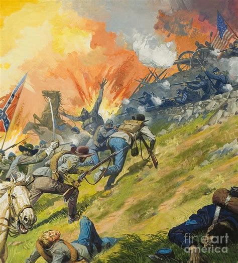 The Battle Of Gettysburg Painting by Severino Baraldi