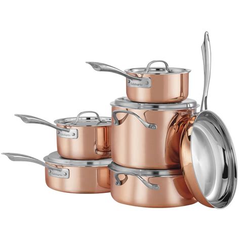 Cuisinart Copper Tri-Ply Stainless Steel 11-Piece Cookware Set CTPG-11PC - Walmart.com - Walmart.com