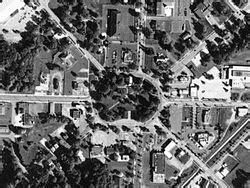 Aerial photo of the Tallmadge Circle, a traffic circle located in the ...