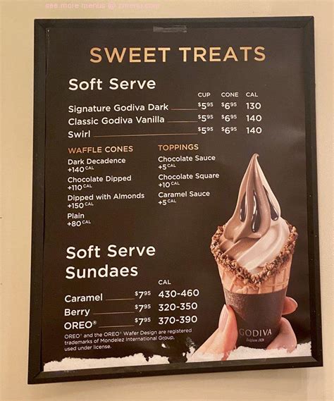 Online Menu of Godiva Chocolatier Restaurant, Farmington, Connecticut ...