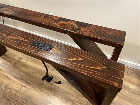 Powered Console table, Narrow / Behind the Couch 60" Length | Couch table diy, Diy sofa table ...