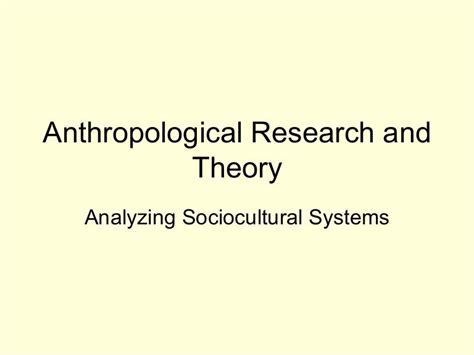 Anthropological Research