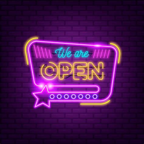 Free Vector | 'we are open' neon sign