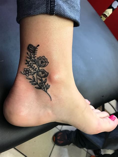 Floral Foot Tattoo