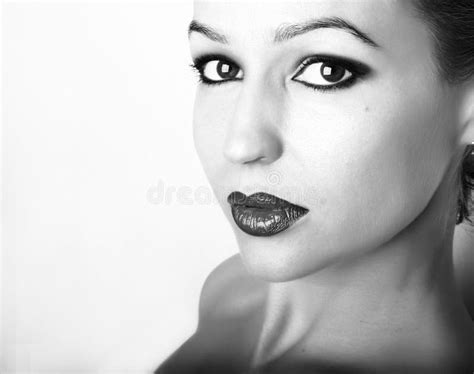 Lips. Beauty Red Lip Makeup Detail. Beautiful Make-up Closeup. Sensual Open Mouth. Model Woman S ...