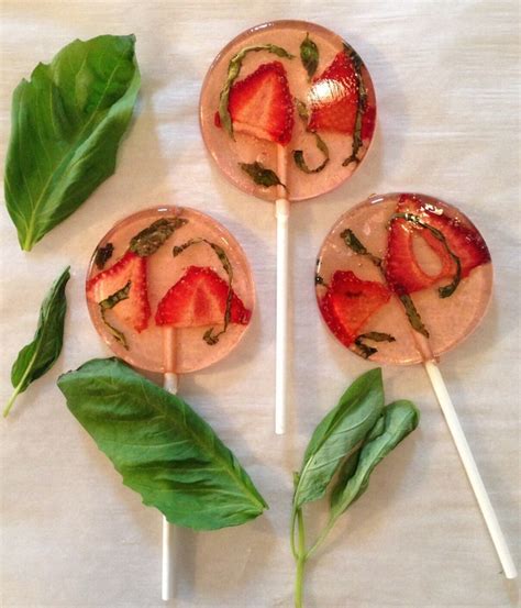 3 Natural Strawberry Lollipops With Organic Strawberry Slices | Etsy