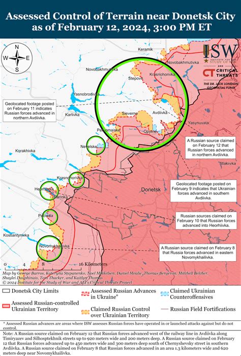 Avdiivka Map Shows Russian Advances as Ukraine Makes Gains in South