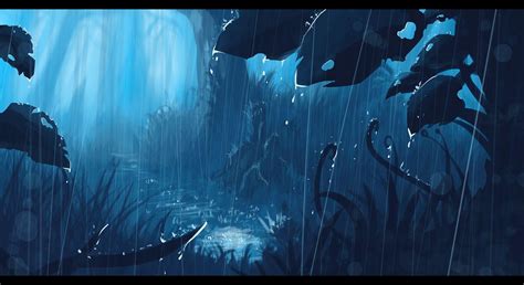 Dark Blue Anime Scenery Wallpapers - Wallpaper Cave