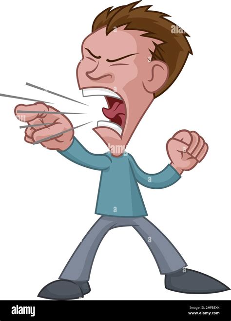 Angry Stressed Man or Bully Cartoon Shouting Stock Vector Image & Art ...