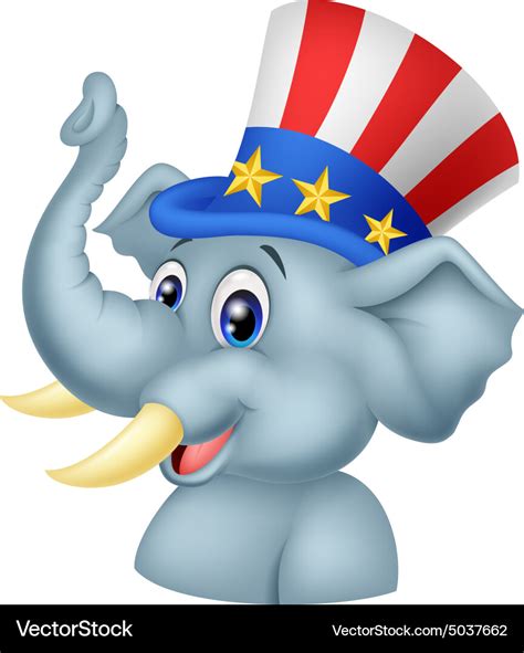 Republican Elephant Cartoon Character Royalty Free Vector