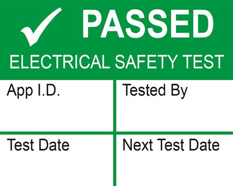 Passed Electrical Safety Test Label, 32 x 40mm, Green - Walters Medical