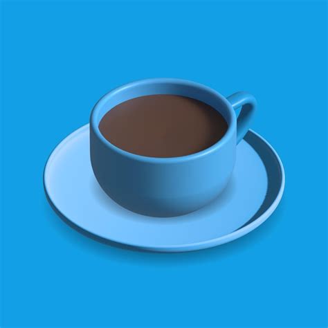 Premium Photo | Blue 3d coffee cup